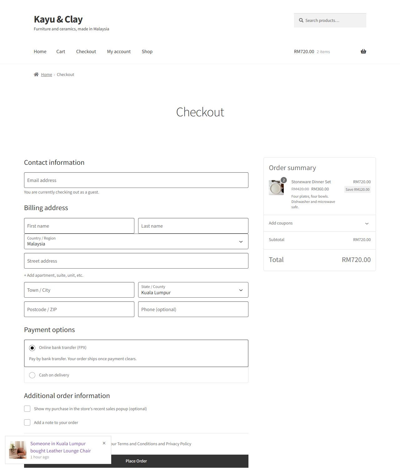 WooCommerce checkout with a tick box to show the purchase in the recent sales popup