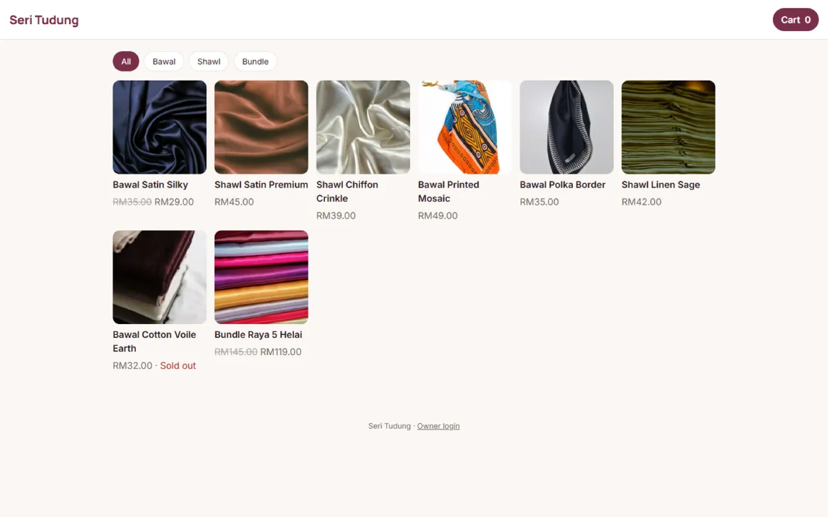 The Seri Tudung sample shop