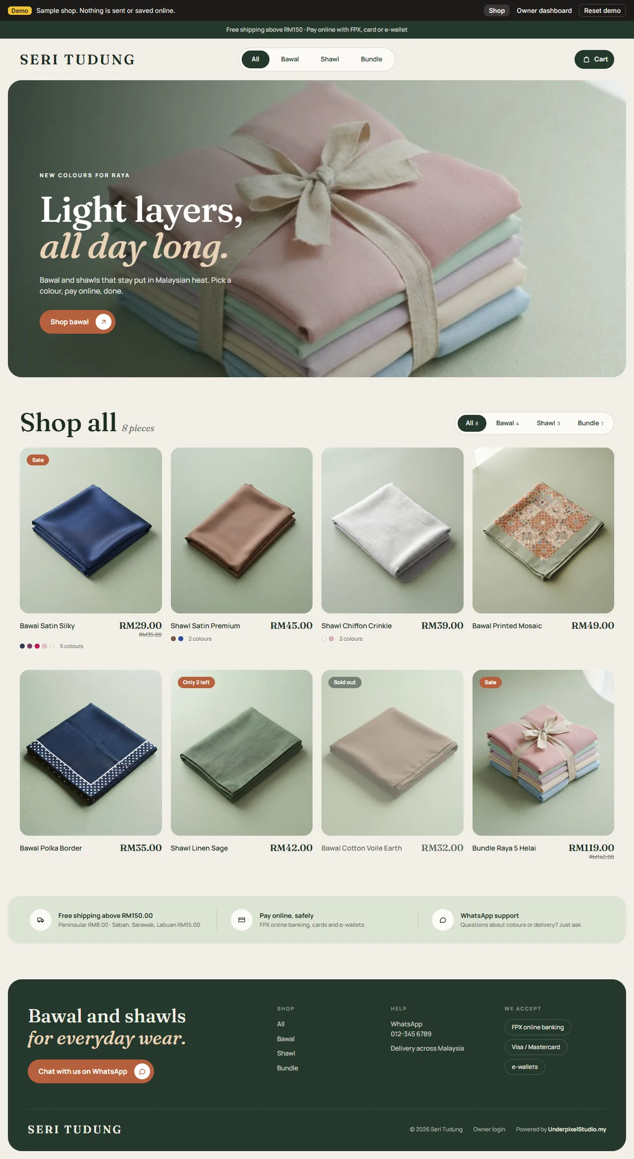 Seri Tudung website, a sample project