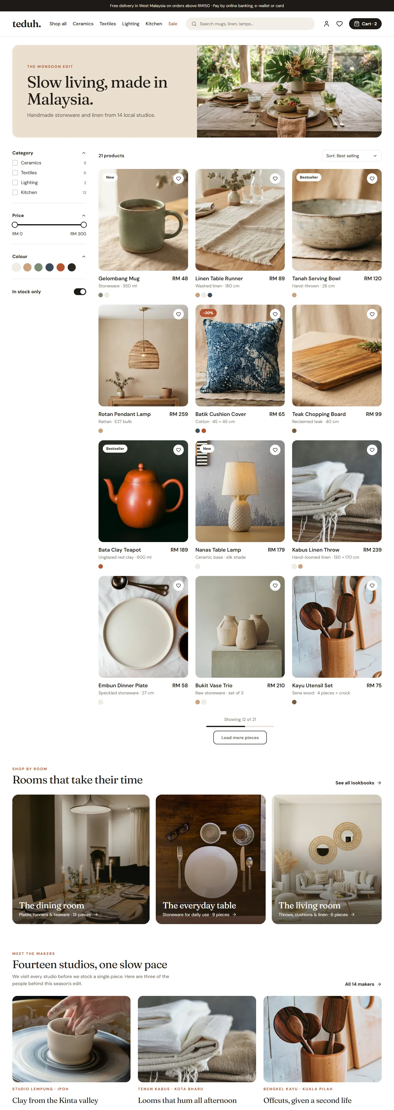 Teduh website, a sample project