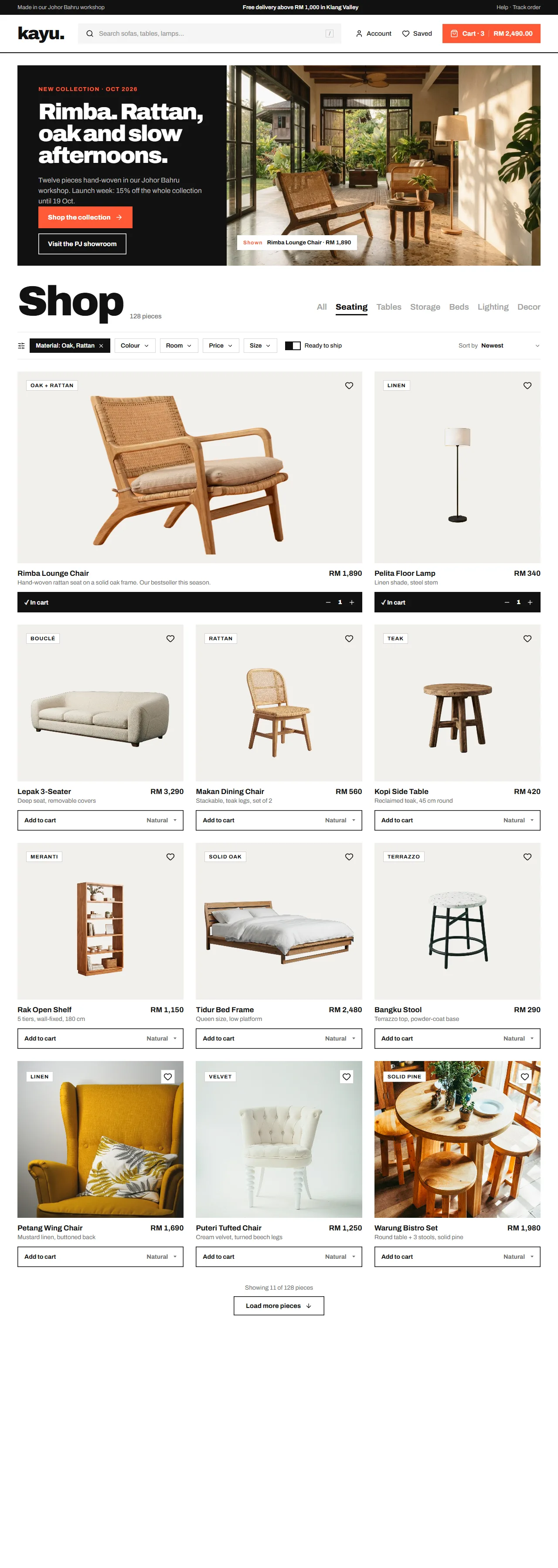 Kayu website, a sample project