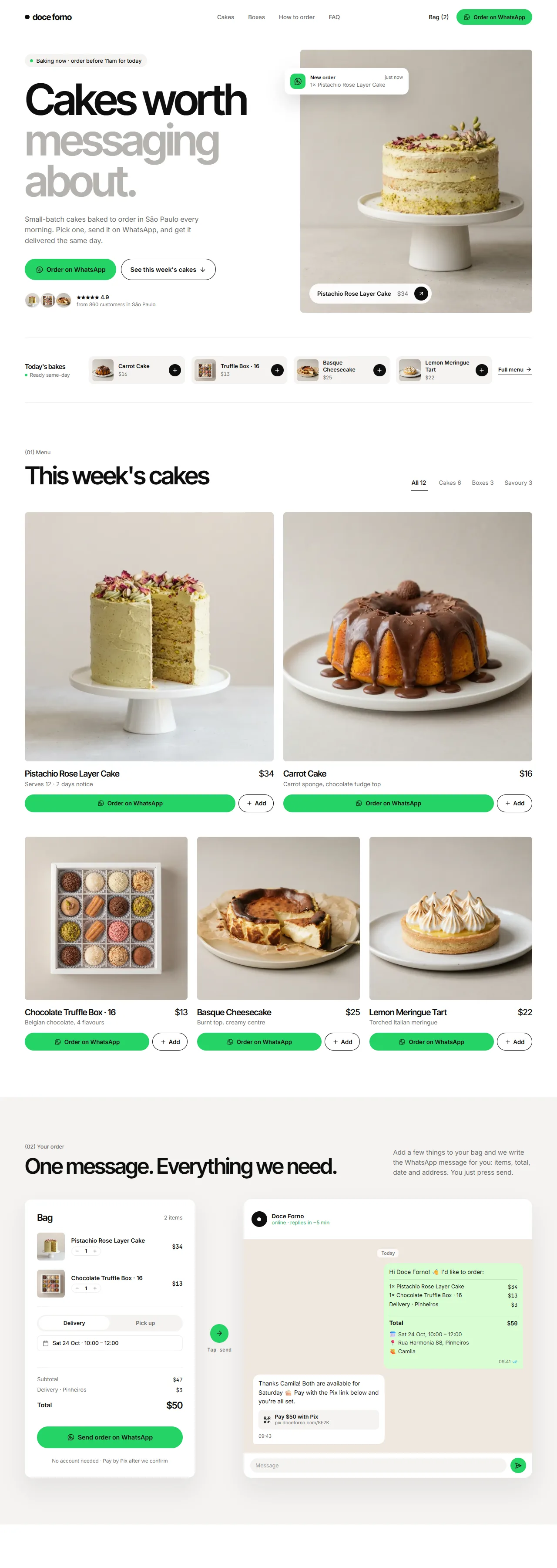 Doce Forno website, a sample project